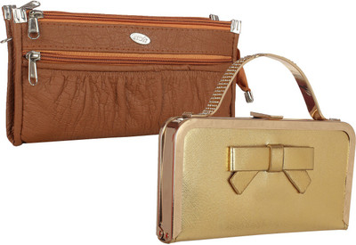

Element Cart Casual, Formal, Party Brown, Gold Clutch