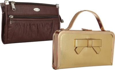 

Element Cart Casual, Formal, Party Brown, Gold Clutch