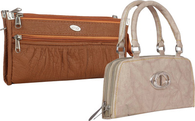 

Fillincart Casual, Formal, Party Brown, Beige Clutch, Beige;brown