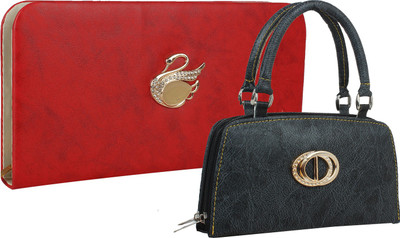 

Fillincart Casual, Formal, Party Red, Black Clutch, Black;red