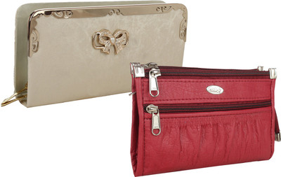 

Fillincart Casual, Formal, Party Maroon, Gold Clutch, Gold;maroon