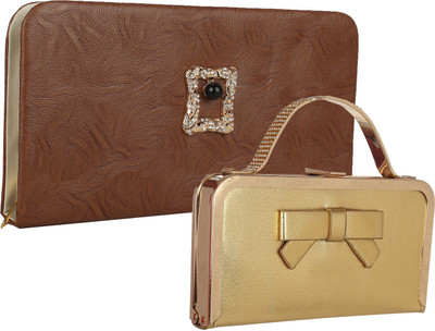 

Fillincart Casual, Formal, Party Brown, Gold Clutch
