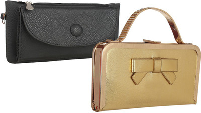 

Fillincart Casual, Formal, Party Black, Gold Clutch