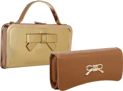 

Element Cart Casual, Formal, Party Gold, Brown Clutch, Brown;gold