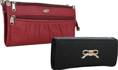 

Element Cart Casual, Formal, Party Maroon, Black Clutch, Black;maroon