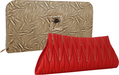 

Element Cart Casual, Formal, Party Beige, Red Clutch