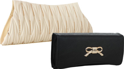 

Fillincart Casual, Formal, Party White, Black Clutch, Black;white