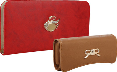

Element Cart Casual, Formal, Party Red, Brown Clutch, Brown;red