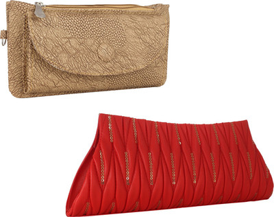 

Element Cart Casual, Formal, Party Beige, Red Clutch