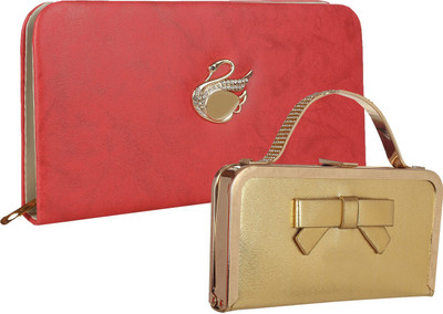 

Element Cart Casual, Formal, Party Pink, Gold Clutch, Gold;pink