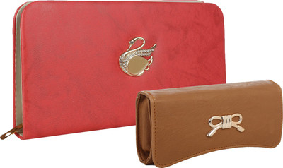 

Fillincart Casual, Formal, Party Pink, Brown Clutch, Brown;pink