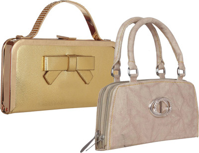 

Fillincart Casual, Formal, Party Gold, Beige Clutch, Beige;gold