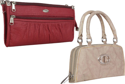 

Fillincart Casual, Formal, Party Maroon, Beige Clutch, Beige;maroon