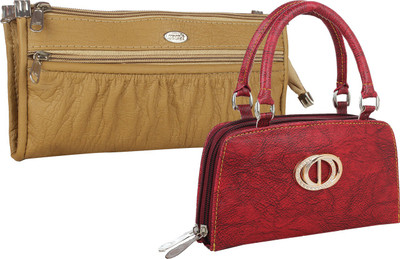 

Element Cart Casual, Formal, Party Beige, Red Clutch