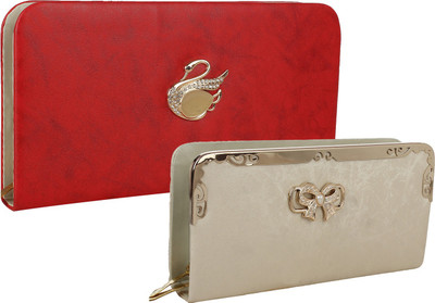 

Fillincart Casual, Formal, Party Red, Gold Clutch, Gold;red