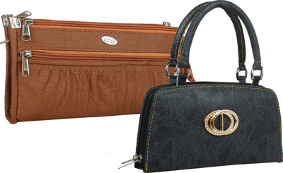 Fillincart Casual, Formal, Party Brown, Black Clutch, Black;brown