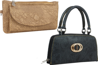 

Fillincart Casual, Formal, Party Beige, Black Clutch