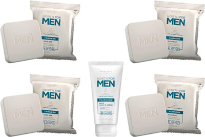 

Oriflame Sweden COMBO-NORTH FOR MEN ( FACE WASH SCRUB & SOAP 4 PCS )(Set of 5)
