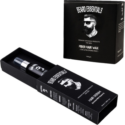 

Beard Essentials Fiber Hair Wax for Styling Hair Styler & Hair Vitalizing Serum with Argan Oil(Set of 2)