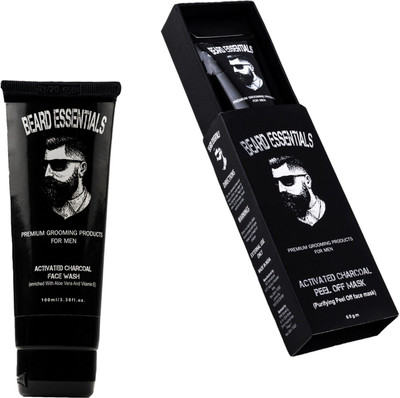 

Beard Essentials Activated Charcoal Cleansing Face Wash & Activated Charcoal Peel Off Mask(Set of 2)