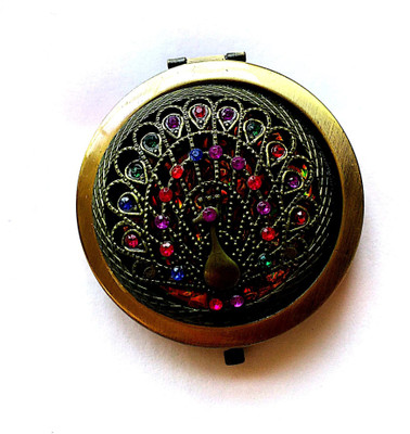 

digimall Designer Compact Pocket Mirror for Makeup Peacock Design - Multicolor