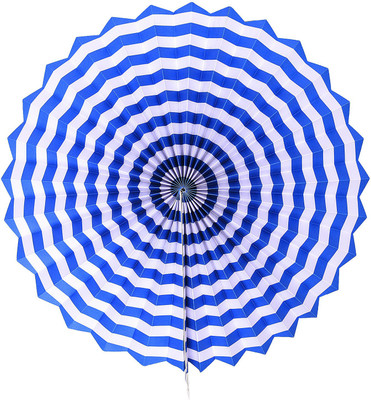

Party Butiko Blue Round Paper Foldable Decoration Fan Hanging For Wedding Birthday Theme Party Accessories - 100 g