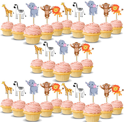 

PARTY PROPZ Multicolor Jungle Cup Cake Topper Set of 25 - 25 g