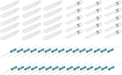 

Kit4curious Bicolor LED and Resistance (15pcs 3pin LED + 15pcs 2pin LED + 30pcs Resistor) Educational Electronic Hobby Kit