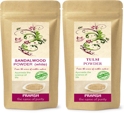 

PRAMSH Premium Quality White Sandalwood 300gm & Tulsi Leafs 100gm Powder Combo(400 g)