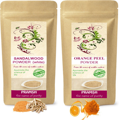 

PRAMSH Premium Quality White Sandalwood 100gm & Orange Peel 100gm Powder Combo(200 g)