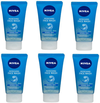 

Nivea Refreshing pack of 6 Face Wash(330 ml)
