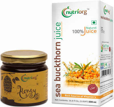

Nutriorg Sea buckthorn Juice 500ml (Free Certified Organic Honey 250gms) Combo(1000 ml)