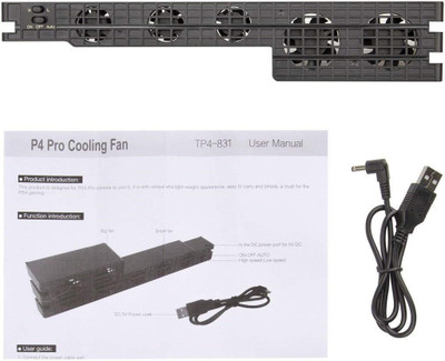

Tobo PS4 Pro Cooling Fan, USB External 5-Fan Super Turbo Temperature Cooler with Super Silent Temperature Control Radiator for Sony Playstation 4 Pro cooling Console (Pro Only) Gaming Accessory Kit(Black, For PS4)