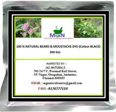 

MGBN 100 % NATURAL BEARD & MOUSTACHE DYE-(colour-BLACK) 200 GM Hair Color(Black)