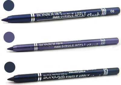 

Bonjour Paris Single apply soft metalic kajal(navy blue, purple, party blue.)