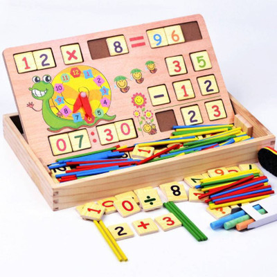 

Bestie Toys 2 in 1 Multi Functional Educational Wooden Digital Computing Learning Blocks Box Set For Kid's(Multicolor)