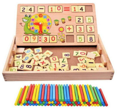 

Miss & Chief Wooden 2 in 1 Multifunctional Digital Computing Learning Educational Box Set for Kids(Multicolor)