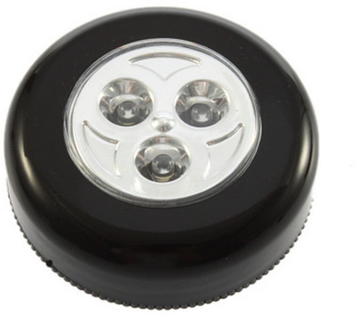 

traveltubes round black and white 3 LEDs stick tap touch lamp LED Front Light(Black)