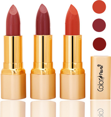 

Color Fever lipstick with Vitamin E, Enriched soft and smooth 9 to 5 matte(mauve, mauve, brick orange, 12 g)