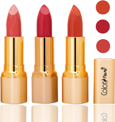 

Color Fever lipstick with Vitamin E, Enriched soft and smooth 9 to 5 matte(peach, neon, brick orange, 12 g)