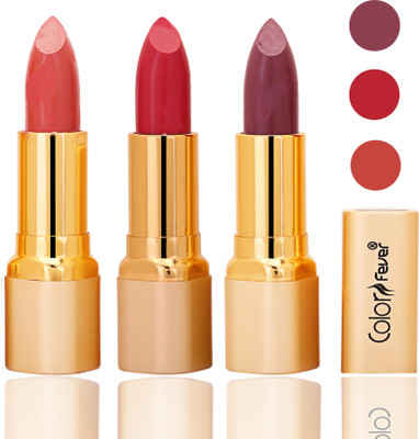 

Color Fever lipstick with Vitamin E, Enriched soft and smooth 9 to 5 matte(peach, neon, plum, 12 g)