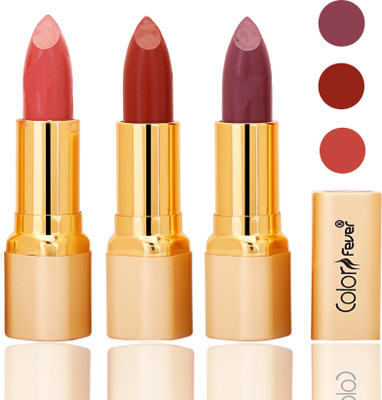 

Color Fever lipstick with Vitamin E, Enriched soft and smooth 9 to 5 matte(peach, dry orange, plum, 12 g)
