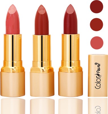 

Color Fever lipstick with Vitamin E, Enriched soft and smooth 9 to 5 matte(peach, dry orange, mauve, 12 g)