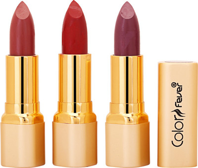 

Color Fever Non Transfer Premium Soft Matte Lipstick Set of 3 ( Mauve Red Plum Colors) 072(Multicolor, 12.6 g)