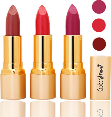 

Color Fever lipstick with Vitamin E, Enriched soft and smooth 9 to 5 matte(mauve, red, purple, 12 g)