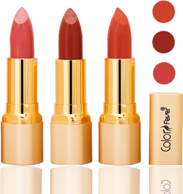 

Color Fever lipstick with Vitamin E, Enriched soft and smooth 9 to 5 matte(peach, dry orange, brick orange, 12 g)