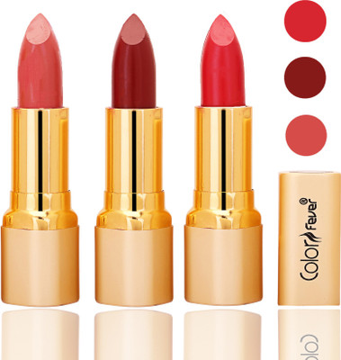 

Color Fever lipstick with Vitamin E, Enriched soft and smooth 9 to 5 matte(peach, mauve, red, 12 g)