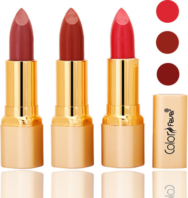 

Color Fever lipstick with Vitamin E, Enriched soft and smooth 9 to 5 matte(mauve, dry orange, red, 12 g)