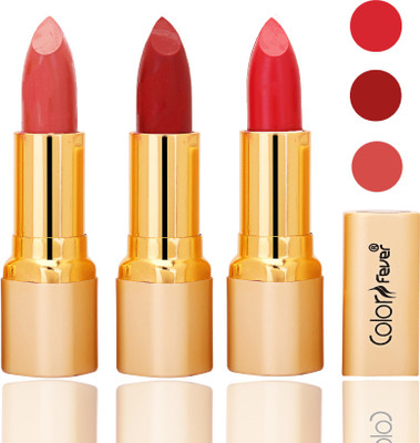 

Color Fever lipstick with Vitamin E, Enriched soft and smooth 9 to 5 matte(peach, red, red, 12 g)