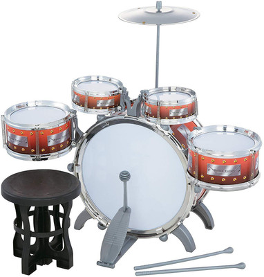 

Webby Kids Big Drum Set Toy, 10 Pieces(Multicolor)